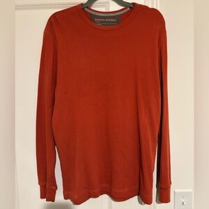 Banana Republic Orange Waffle Long-Sleeve Crewneck Shirt. Men’s Large